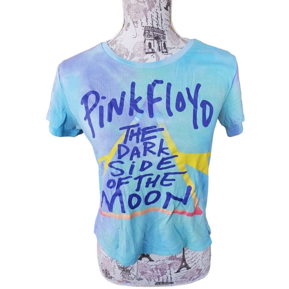 PINK FLOYD DARK SIDE OF THE MOON TIE DYE CROP TOP TSHIRT SIZE MEDIUM